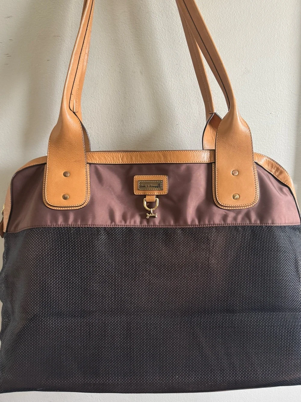 Cloak & Dawggie Designer Style Luxury Mesh Pet Carrier Tote Bag – Brown & Tan